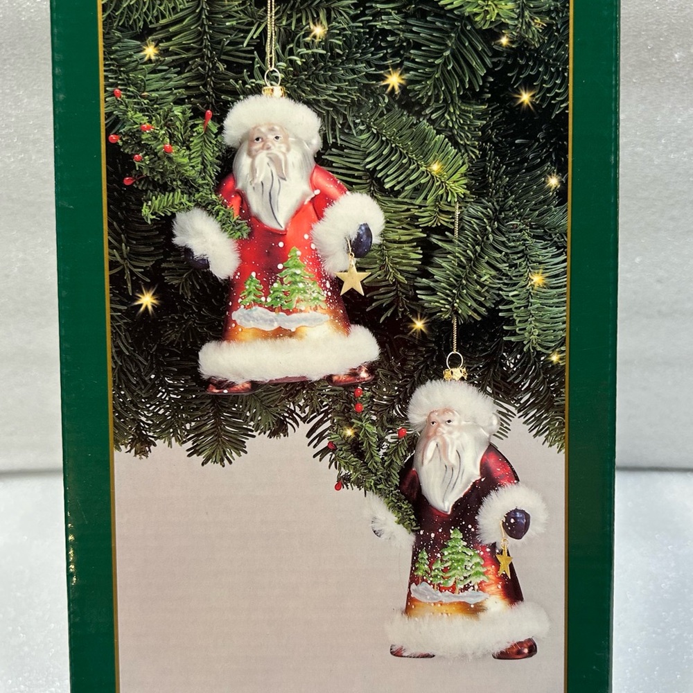 Festive Santa Claus Ornaments in original boxes from Dillards